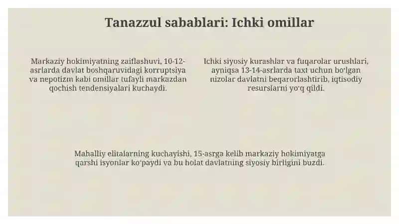 Songi orta asrlar davlatlari taraqiyoti va tanazzuli sabablari 4