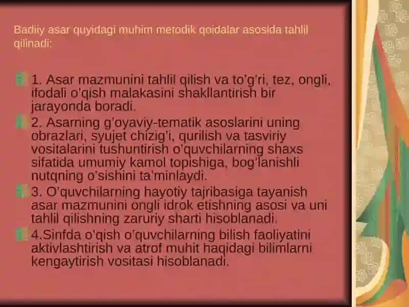 Boshlang'ich sinfda liroepik asarlar ustida ishlash metodikasi 4