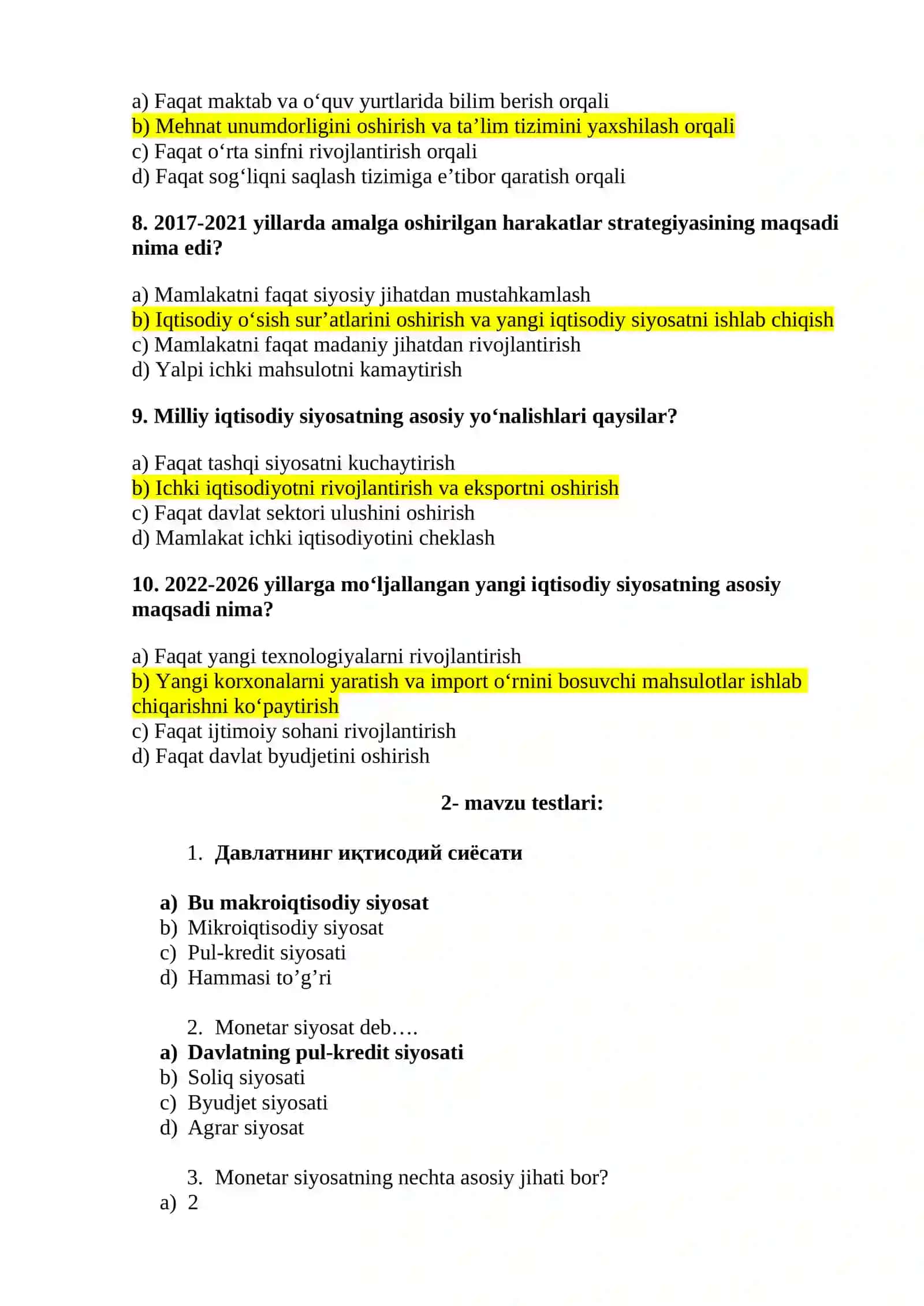 Iqtisodiy siyosat 4