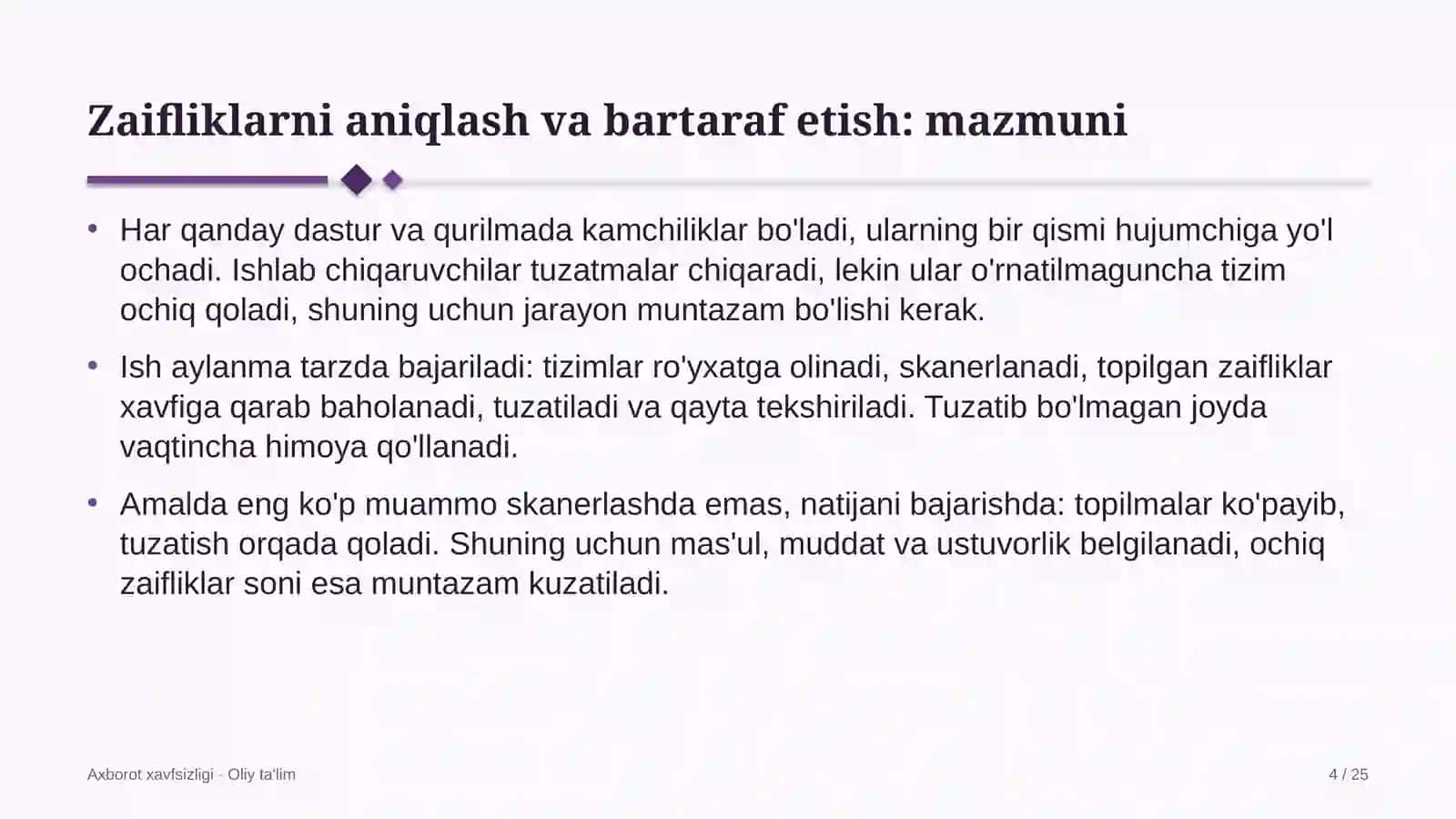 suzish havzalarida zaifliklarni aniqlash va bartaraf etish 6017 4