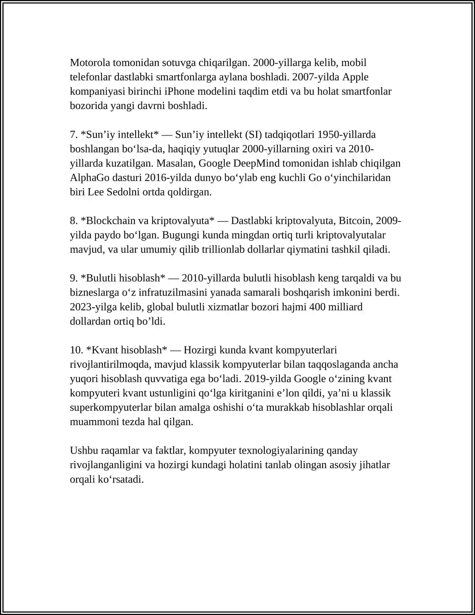 Kompyuter texnologiyalari rivojlanishi 4