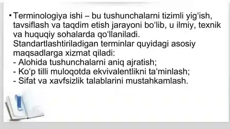 Standardlashtiriladigan terminlarga qoʻyiladigan me’yoriy talablar 4