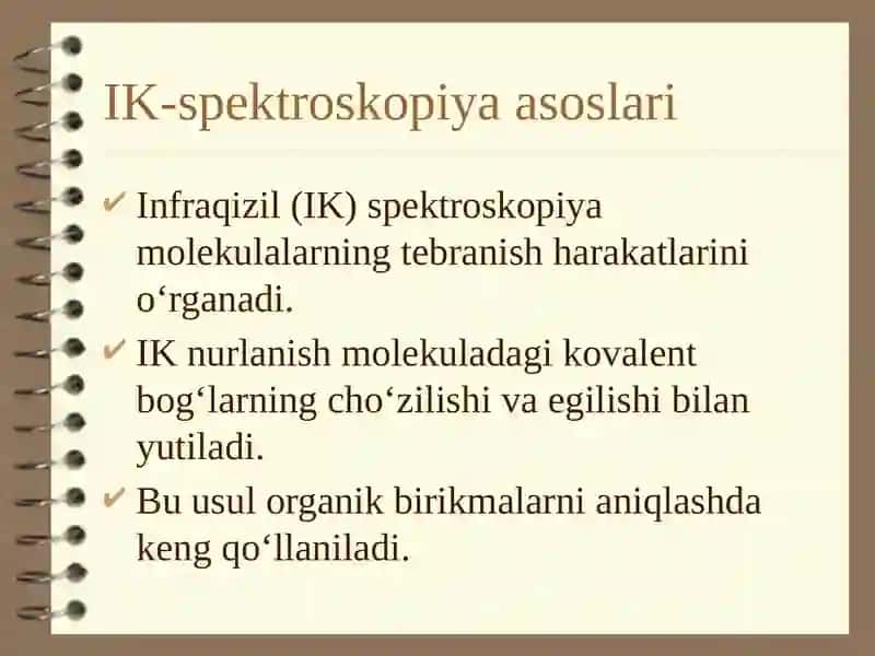 Optik spektroskopiyaning asoslari 4