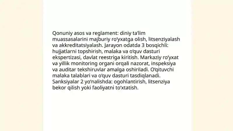 Oʻzbekistonda Diniy Taʼlim Tizimi 4