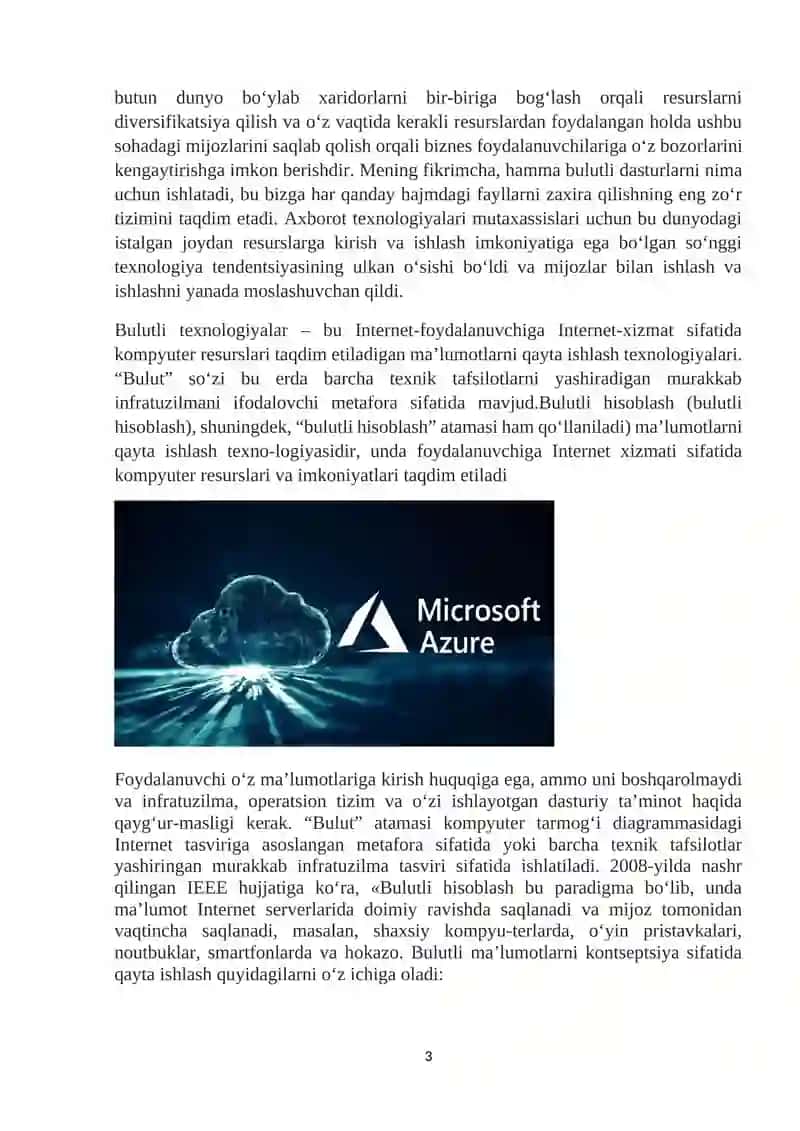 Bulutli tenologiyalar bilan ishlash asoslar 4