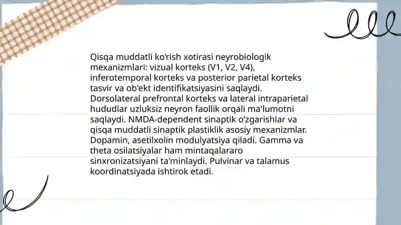Qisqa muddatli ko‘rish xotirasi 4
