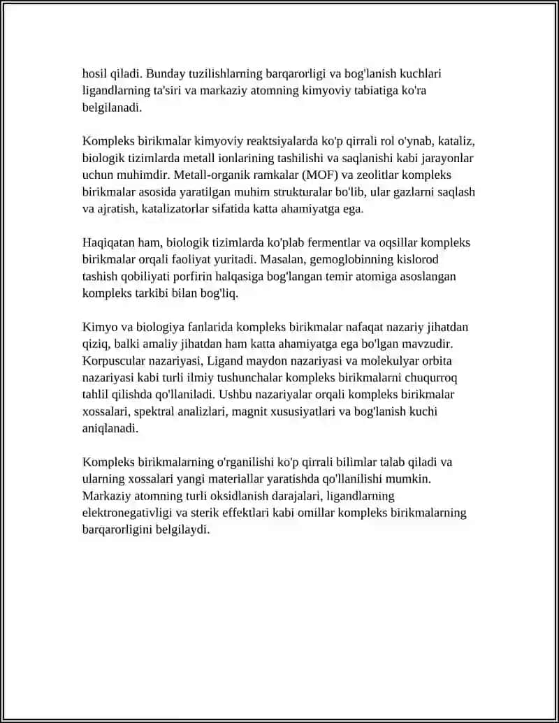 KOMPLEKS BIRIKMALAR TUZILISHI VA XOSSALARI 4