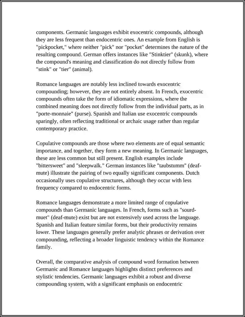 COMPARATIVE ANALYSIS OF COMPOUND WORD FORMATION IN GERMANIC AND ROMANCE LANGUAGE 4