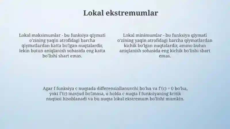 Funksiya Ekstremumlari 4
