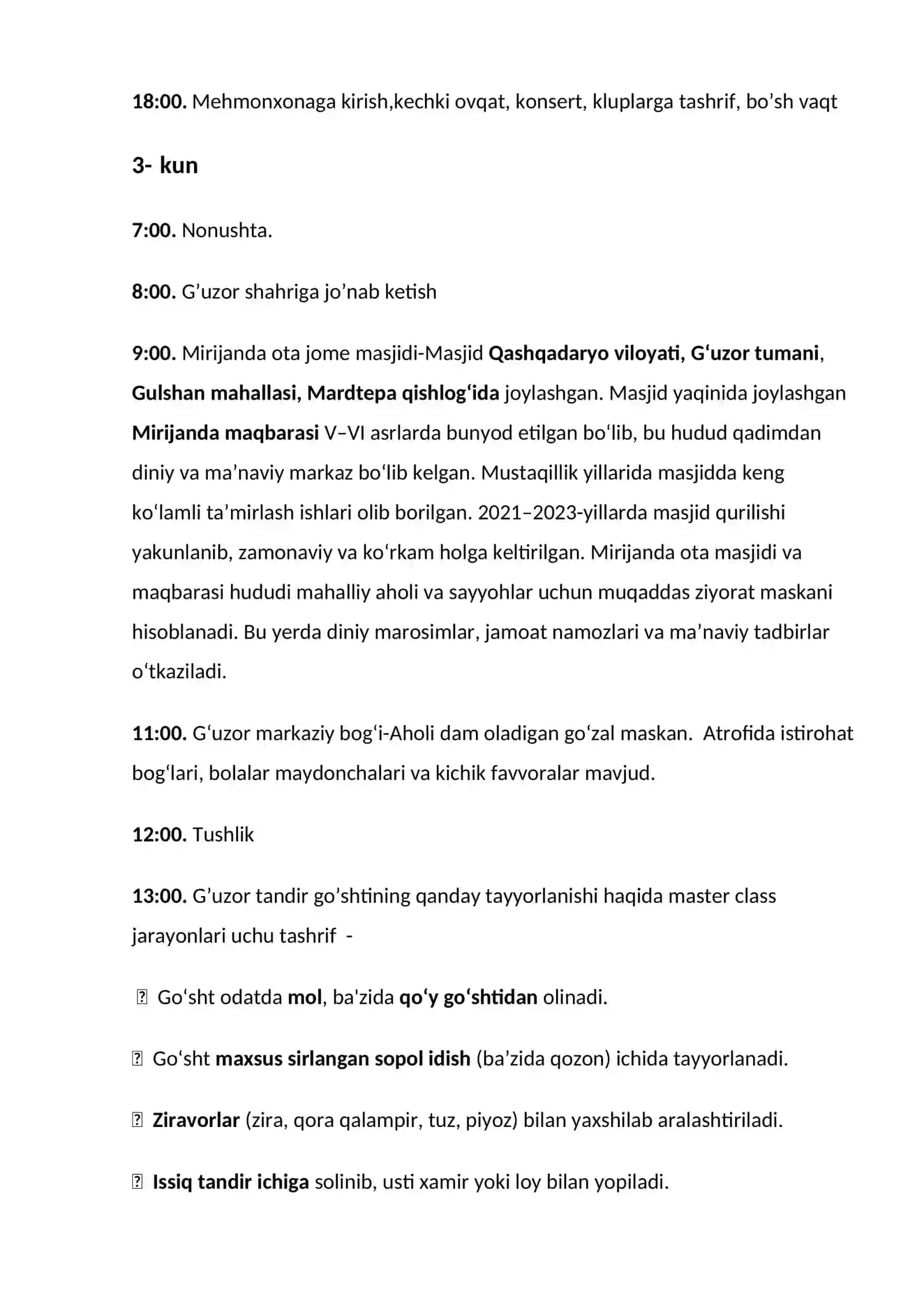 “Ko’zalliklar maskani – Qashqadaryo bo’ylab” 4