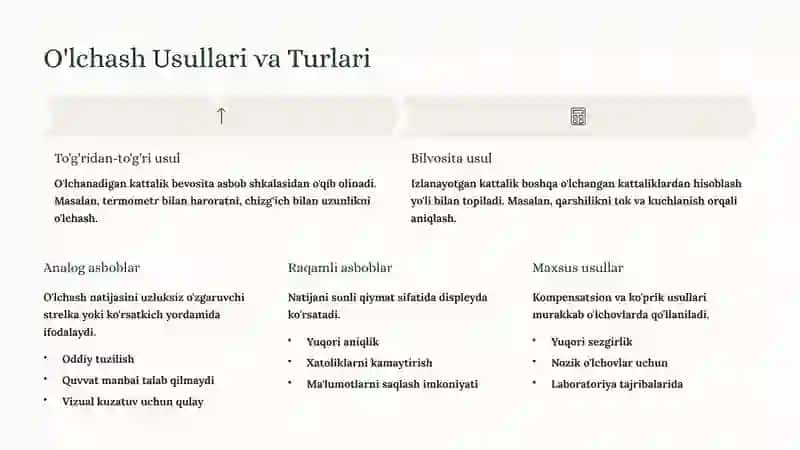 O'lchash Asboblarini Tuzilishi va Ishlatish Qoidalari 4