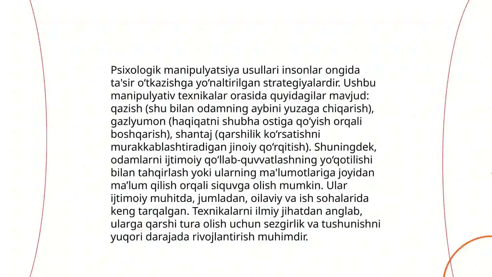 Manipulatsiya turlari va uning koʻrinishlari haqida 4