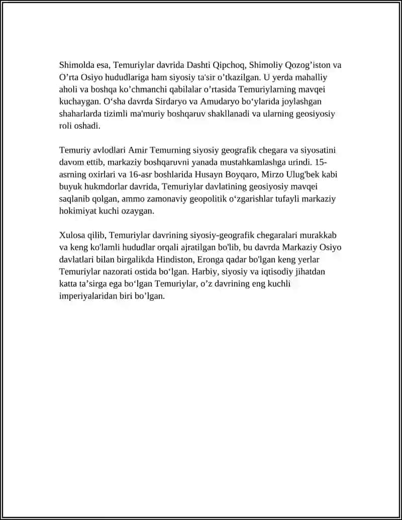 TEMURIYLAR DAVRINING TARIXIY GEOGRAFIYASI 4