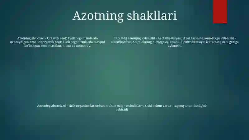 Azotning Tabiatda Aylanishi 4