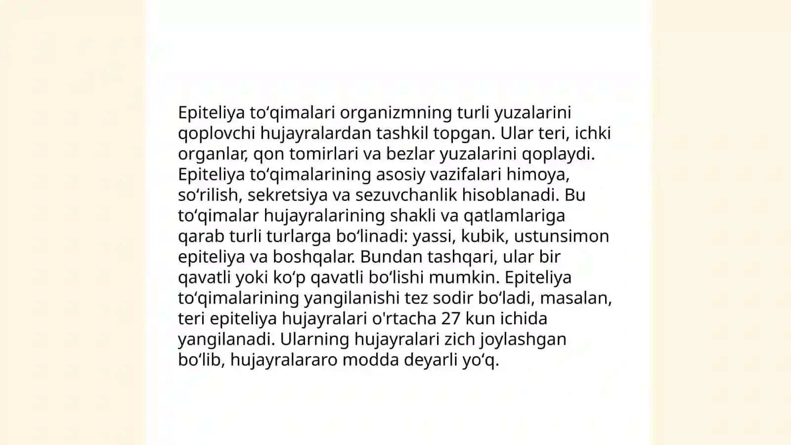 Toʻqimalar ularning turlari va vazifalari 4