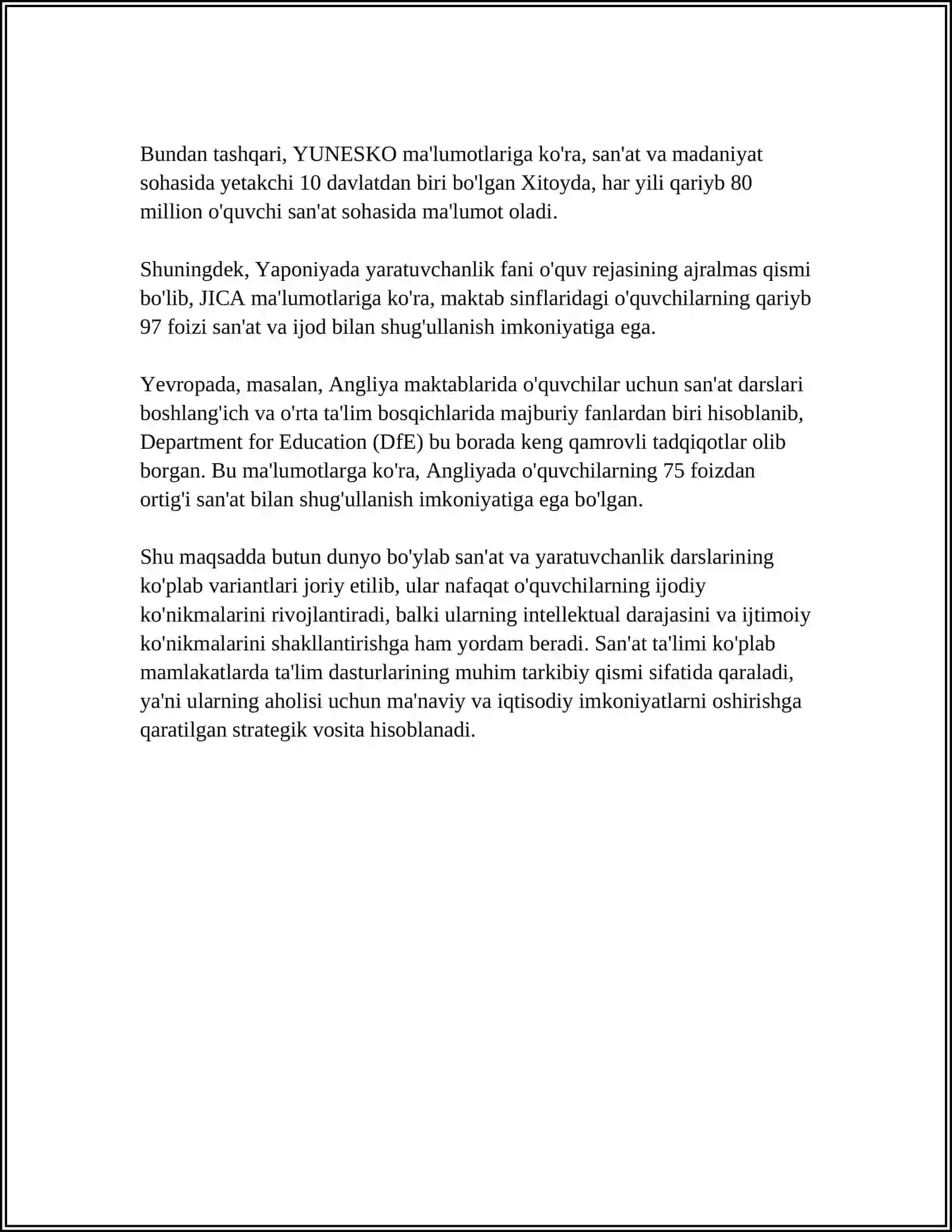 BOSHLANGʻICH SINFLARDA QIZIQARLI DARSLAR 4