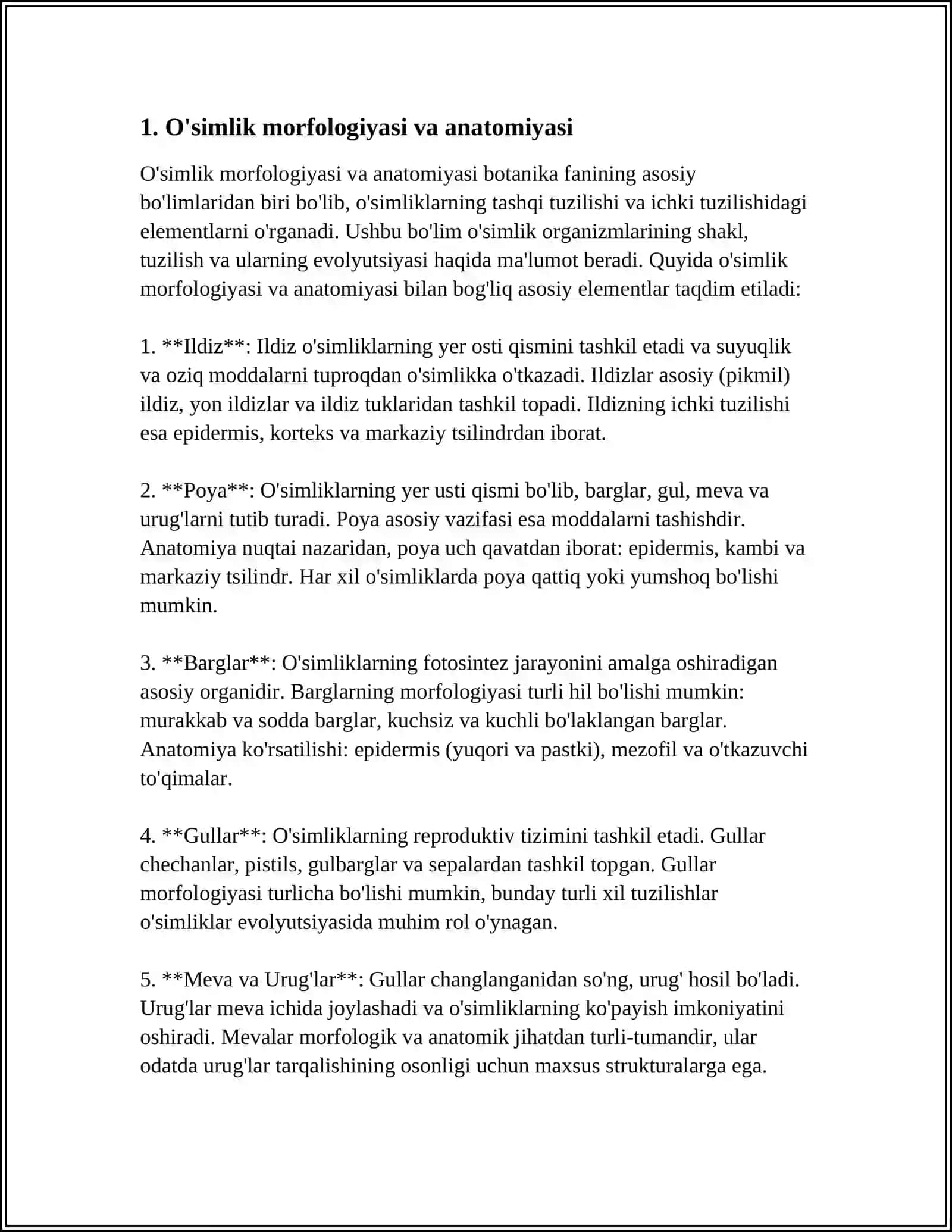O'simlik morfologiyasi va anatomiyasi 4