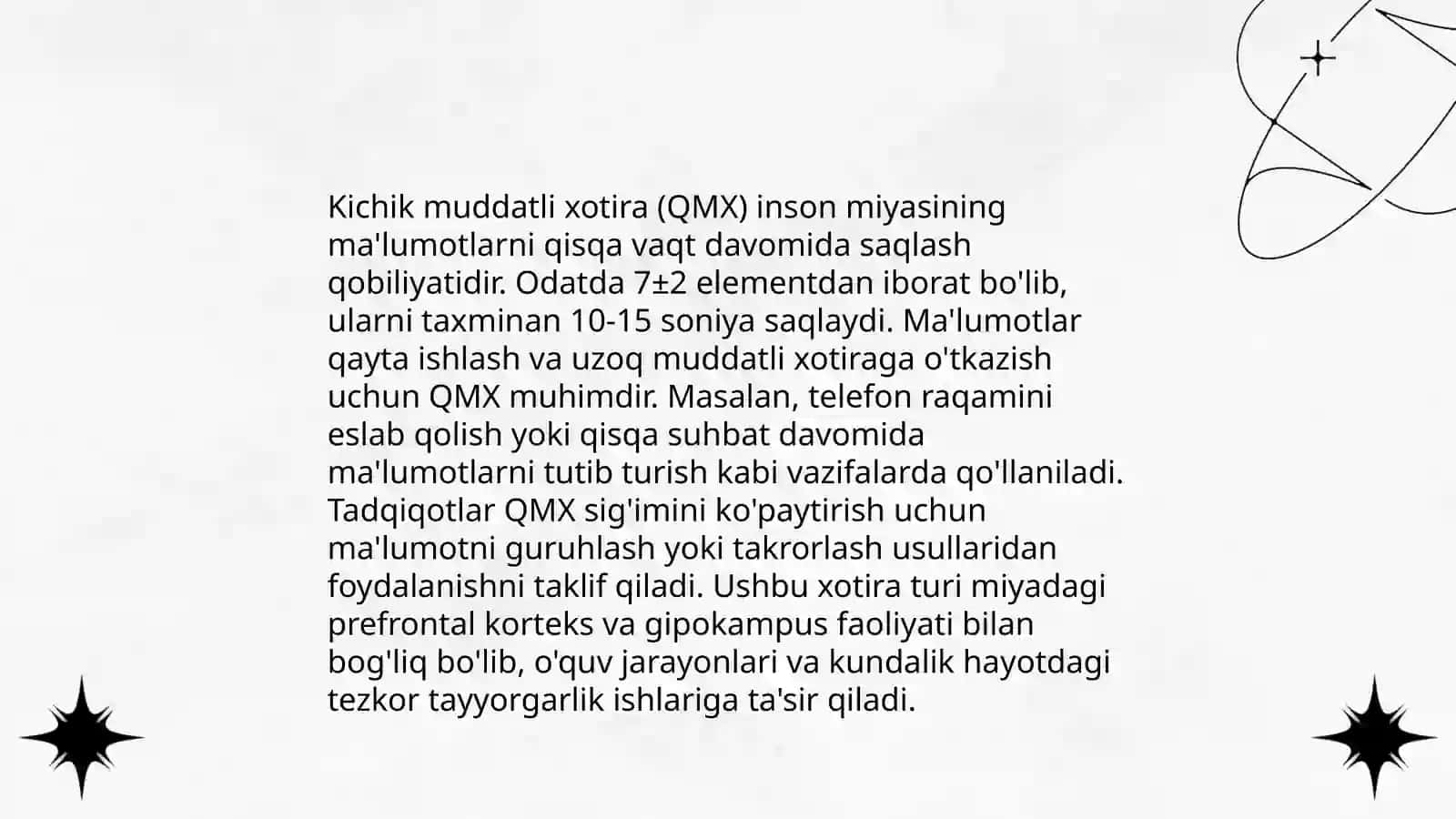 Xotira turlari va ularni mustahkamlash 4