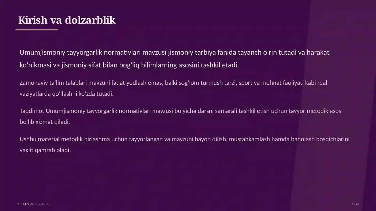 Umumjismoniy tayyorgarlik normativlari (10-sinf) 4