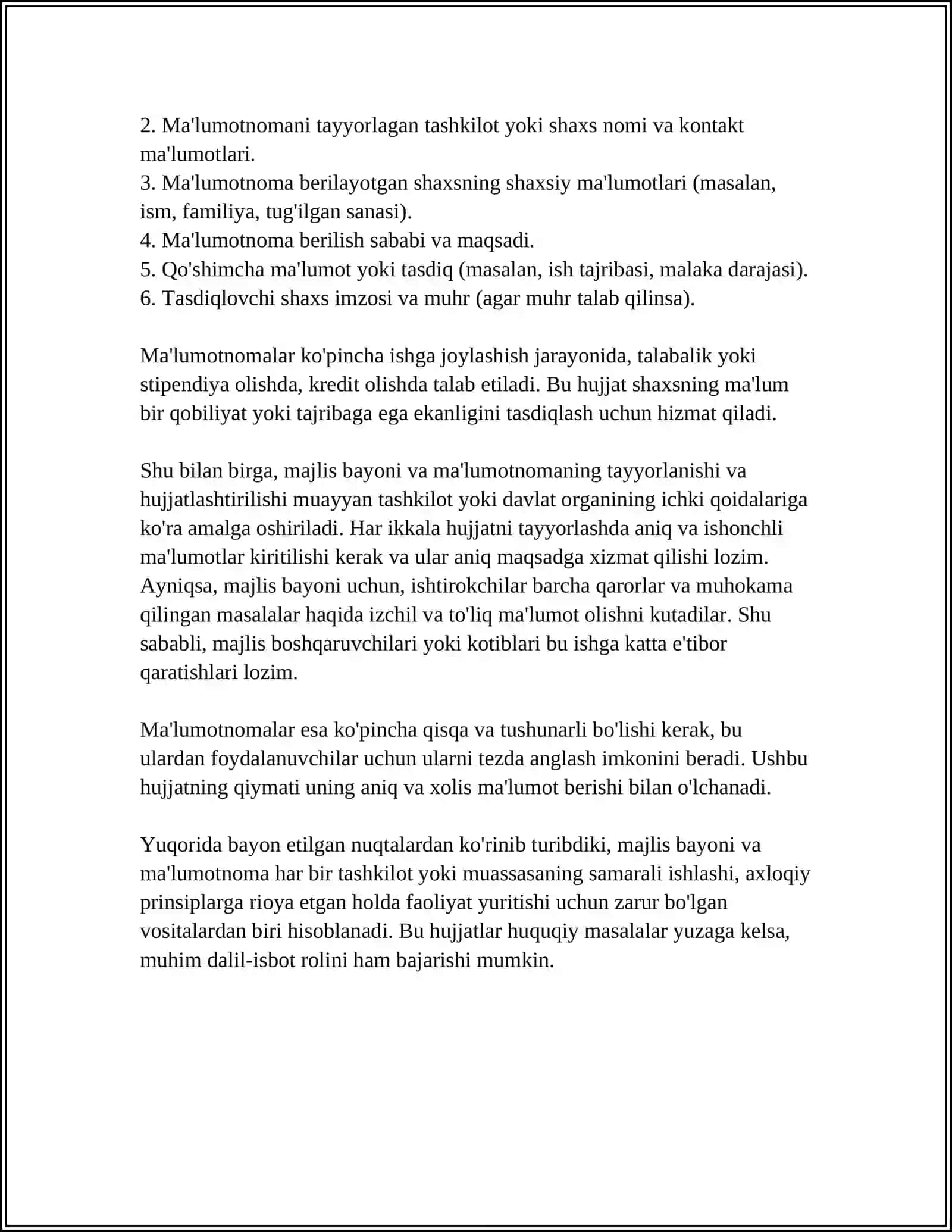 MAJLIS BAYONI VA MA'LUMOTNOMA MAZMUNI 4
