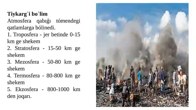 Atmosfera hawasinin` pataslaniw aqibetleri 4