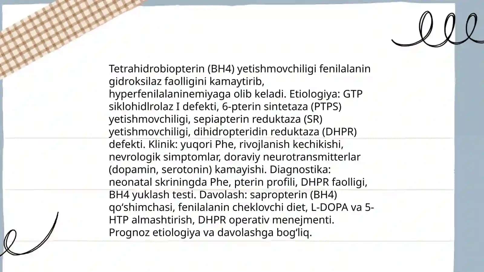 Aminokislotalar almashinuvining tug'ma kasalliklari 4