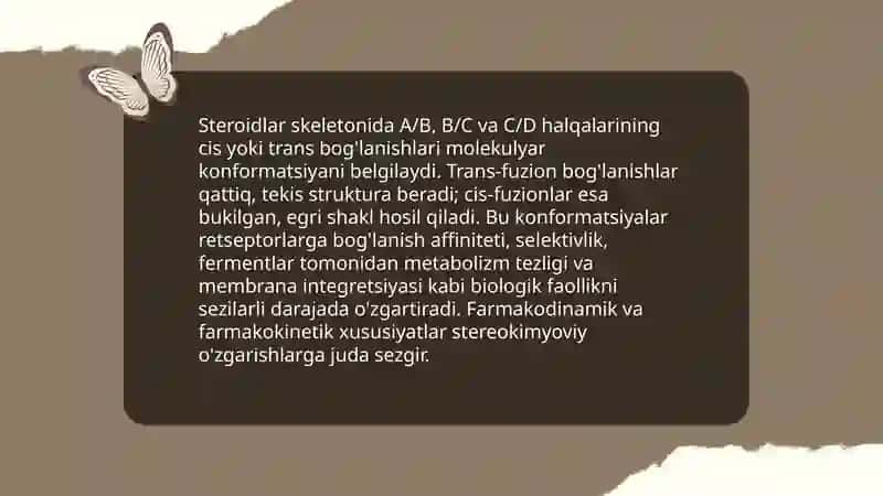 Steroidlar va terpenlarning stereokimyosi 4