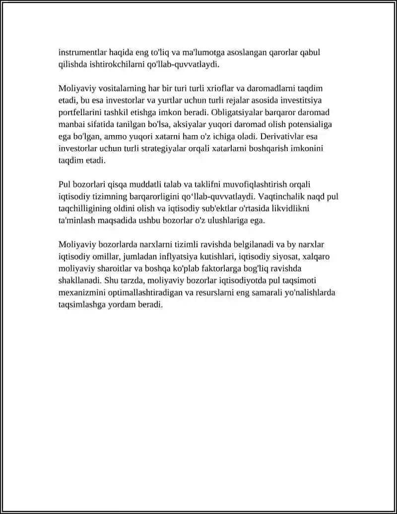 Moliyaviy bozorlar va ularning turlari 4