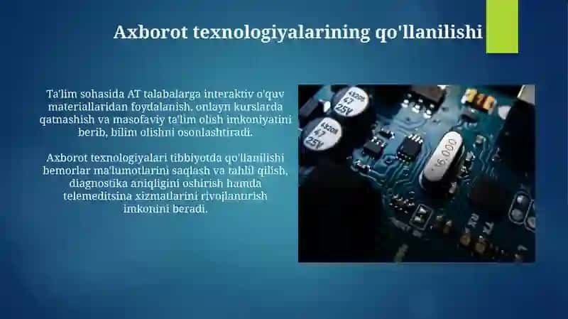 Axborot Texnologiyalarining Qo'llanilishi 4