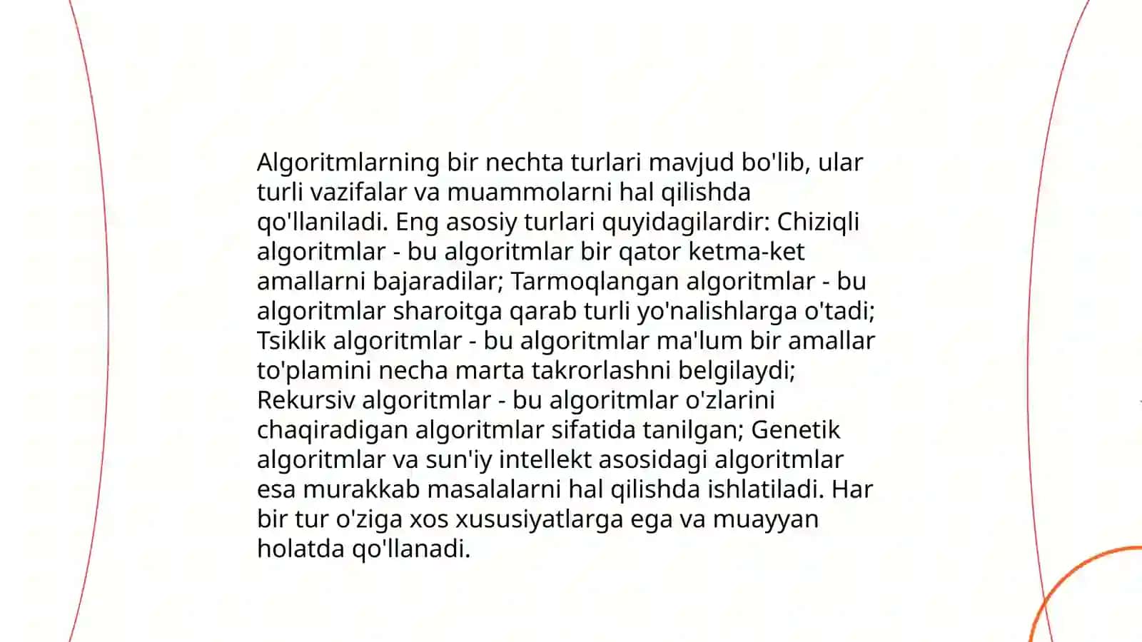 Algoritm va uning tasvirlash usullari 4