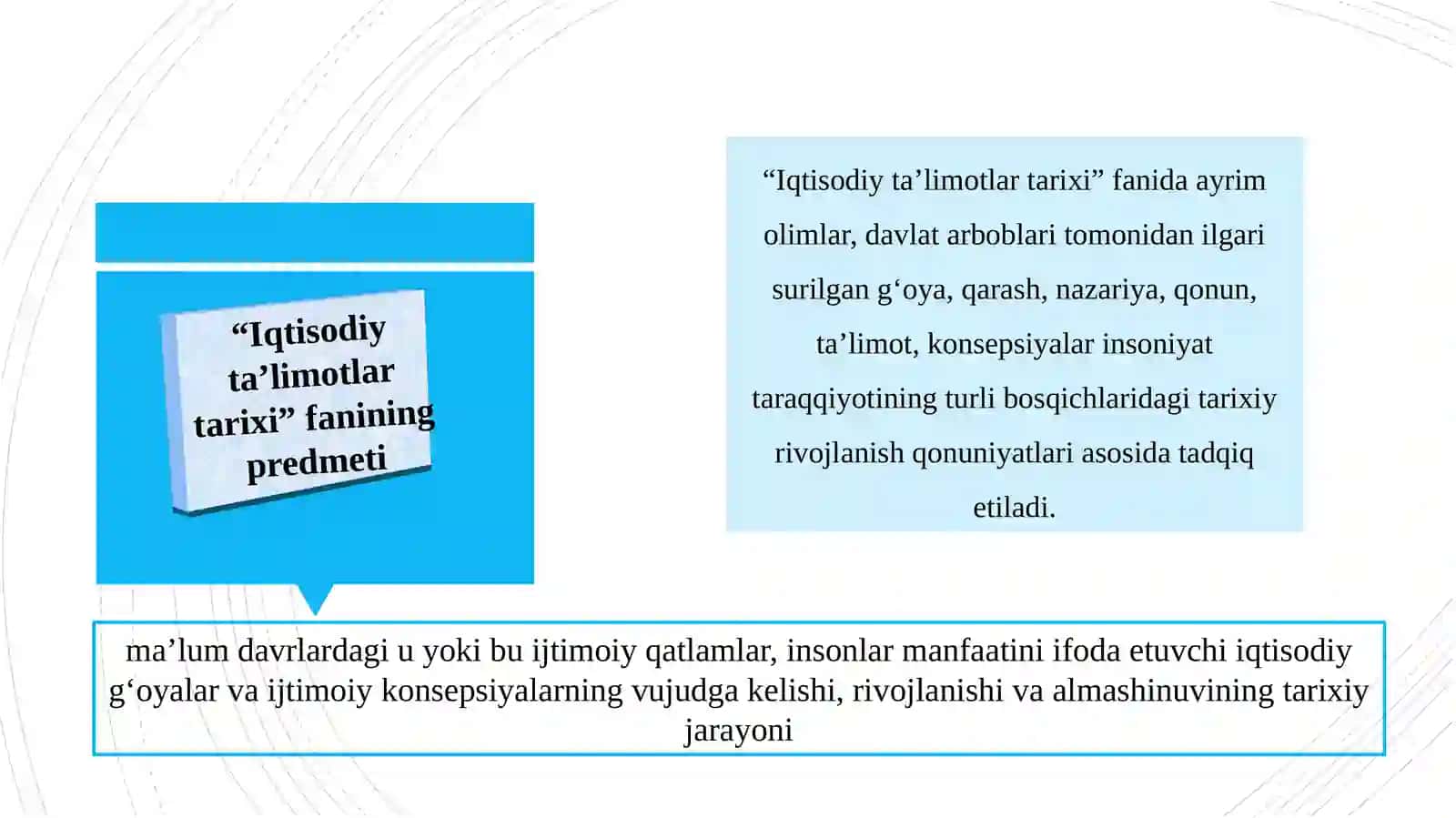 "Iqtisodiy ta'limotlar tarixi" faniga kirish 4