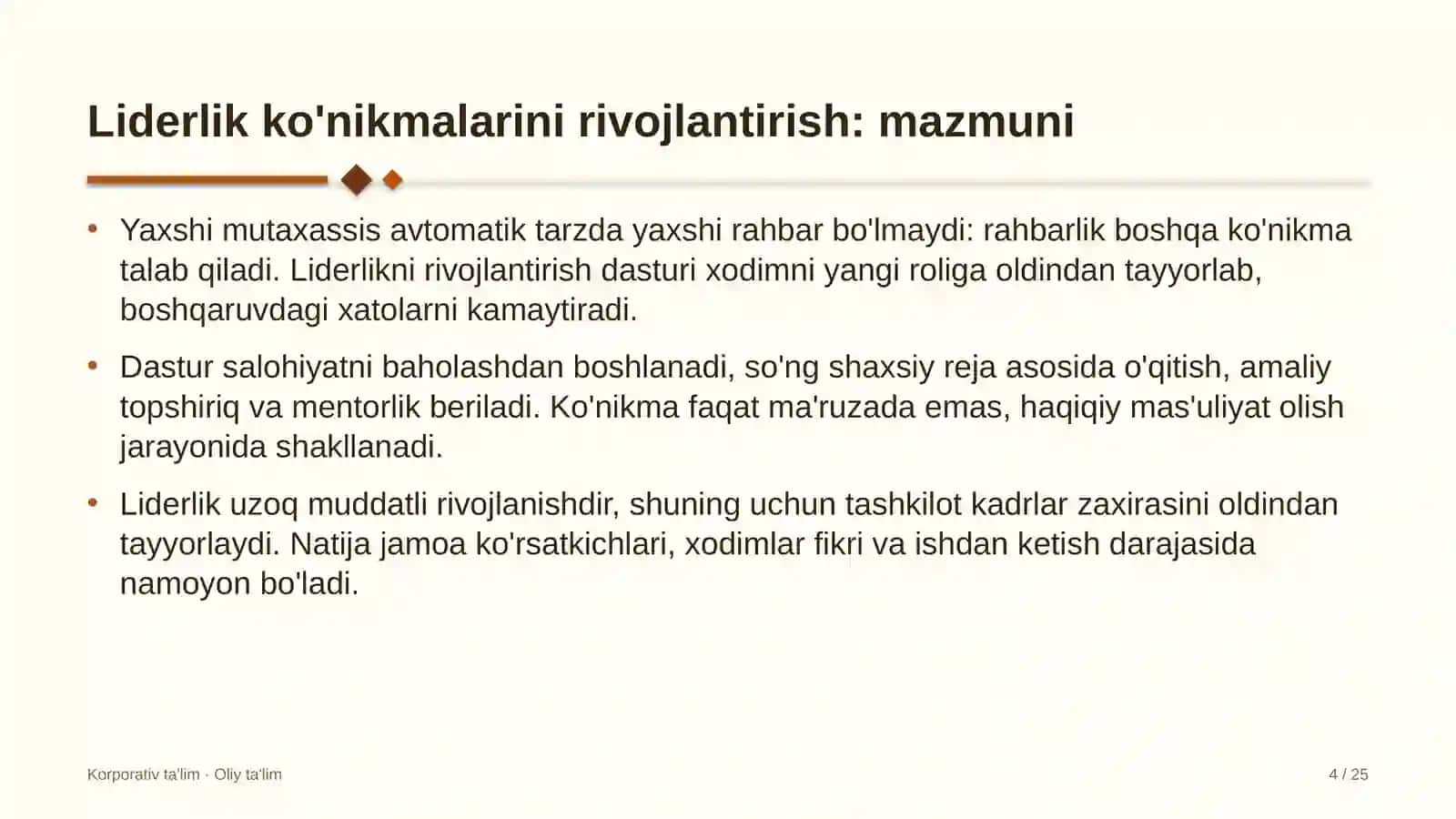 oshxonalarda liderlik ko'nikmalarini rivojlantirish 1391 4