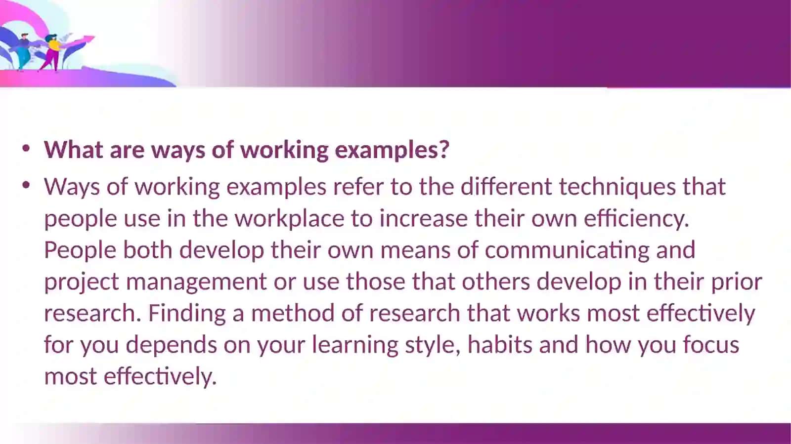 Work and job. Ways of working 4