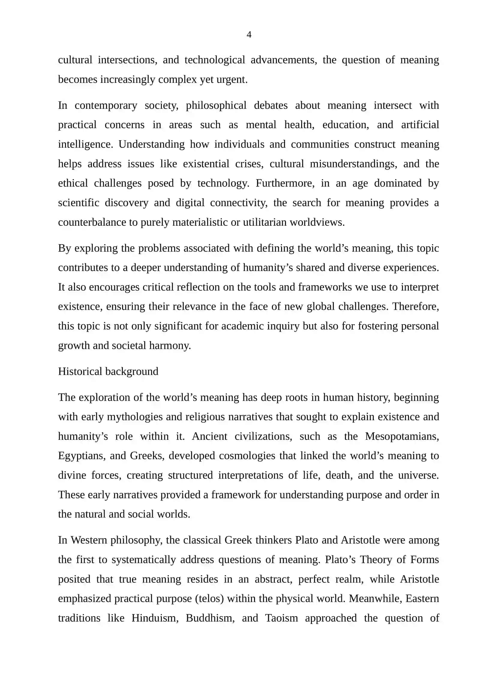 Problems of defining of the world meaning 4