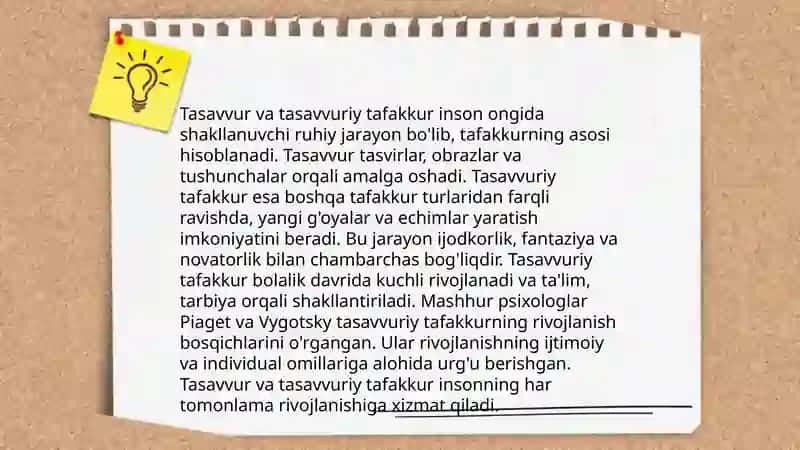 Tasavvur haqida tushuncha 4