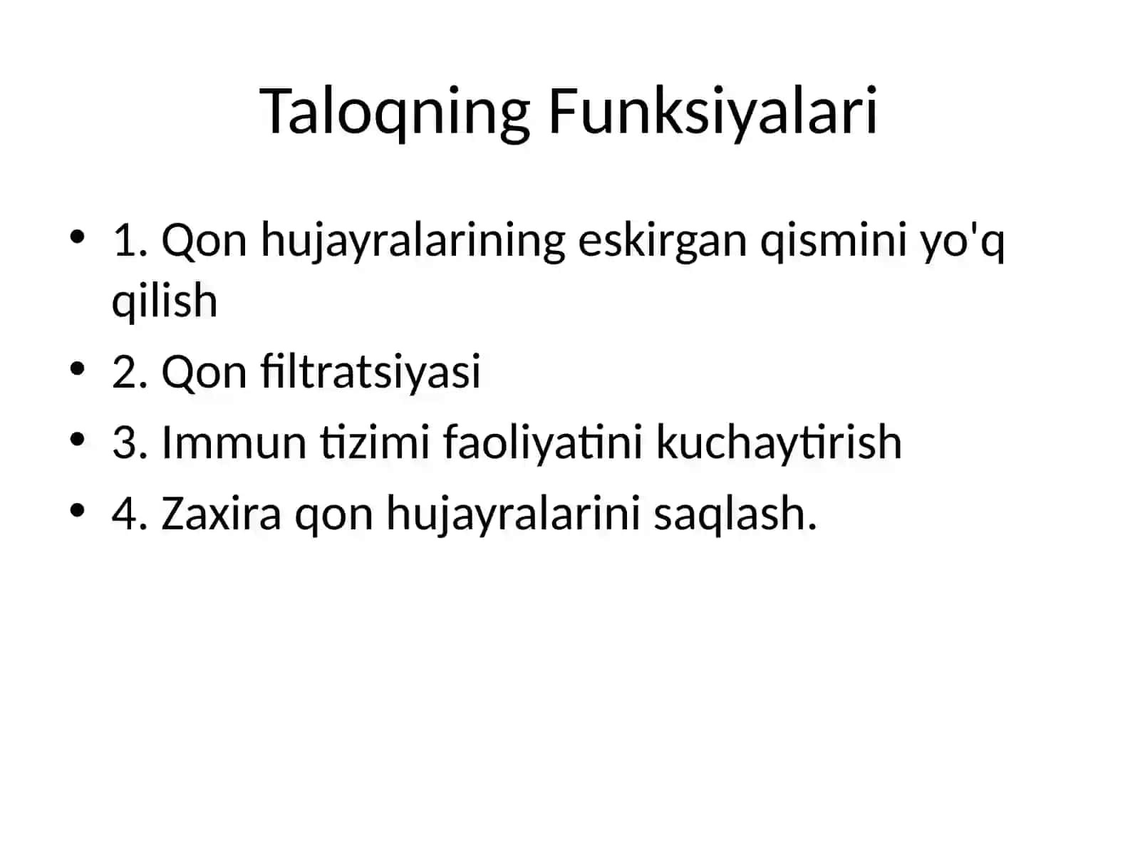 Taloq (Splen) Mavzusi 4