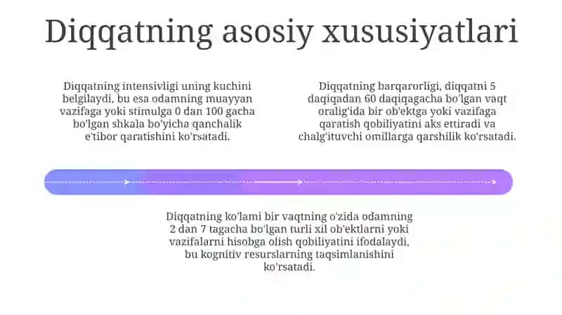 Diqqat turlari va xususiyatlari 4