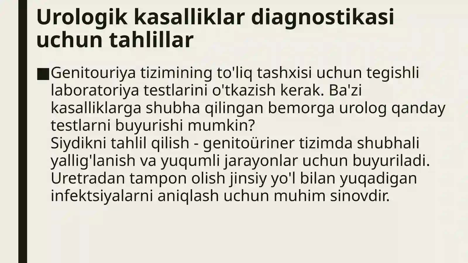 PATOLOGIK SIYDIK, KLINIK-DIAGNOSTIK HOLATLAR 4
