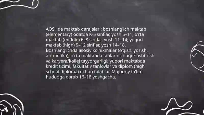 AQSH davlatining taʼlim tizimi 4