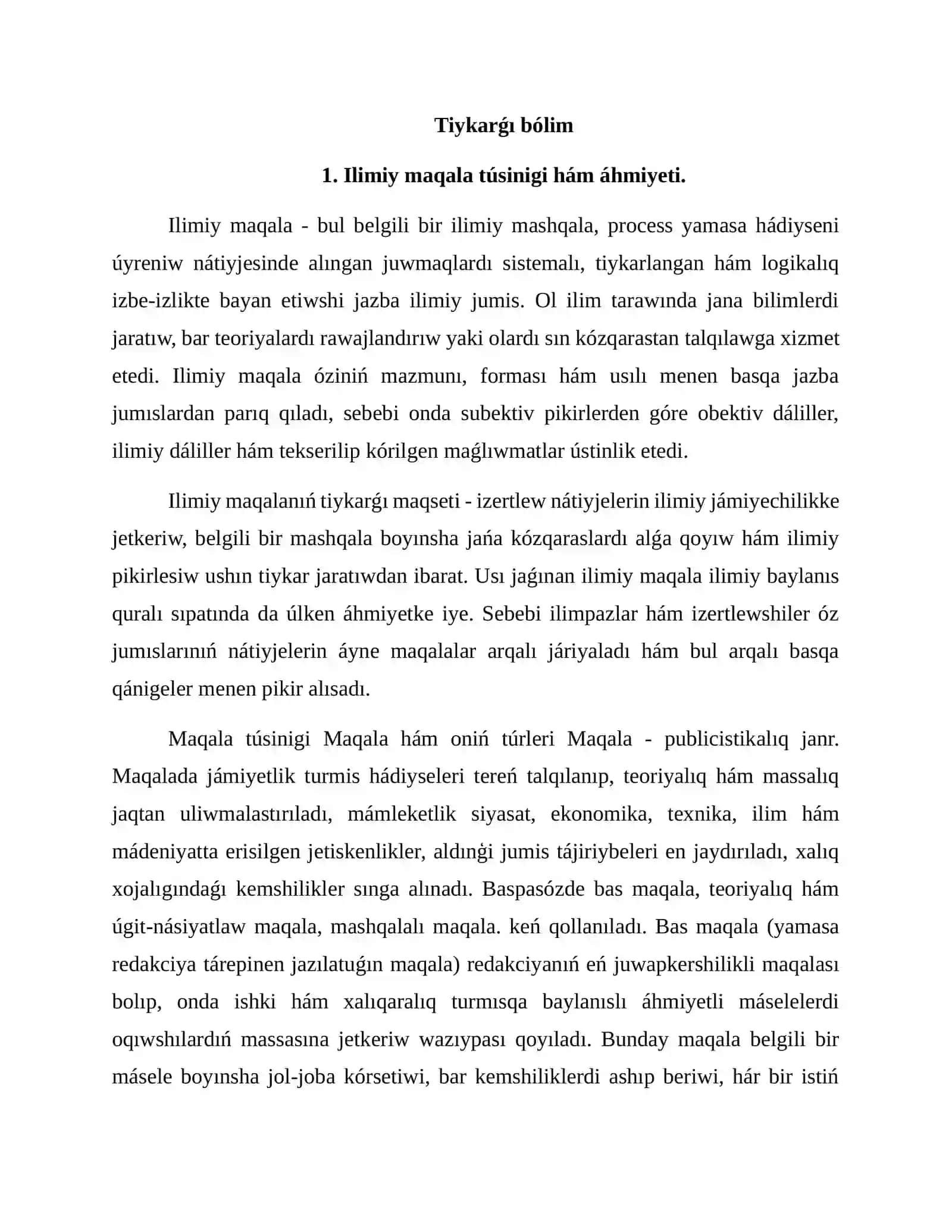 ILIMIY MAQALA HÁM ONIN ÓZGESHELIKLERI 4