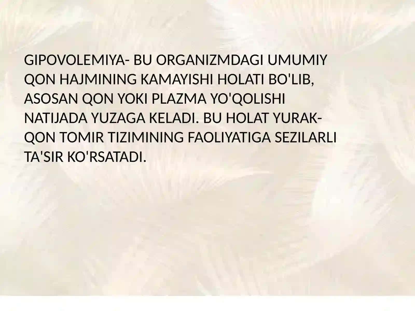 GIPOVOLEMIYALARDAQONAYLANISHNINGO'ZGARISHLARI 4
