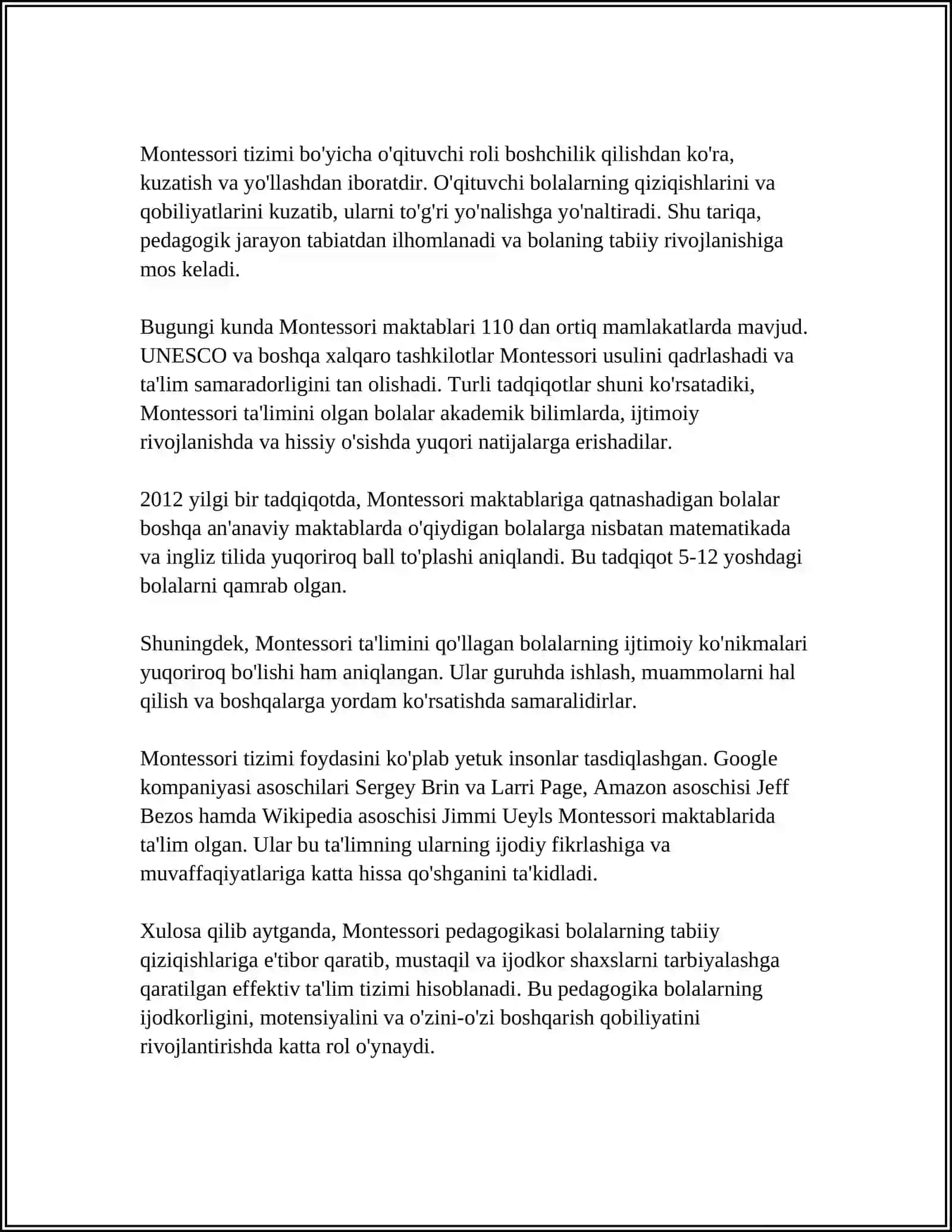 MONTESSORIY TEXNIKASI TAMOYILLARI 4