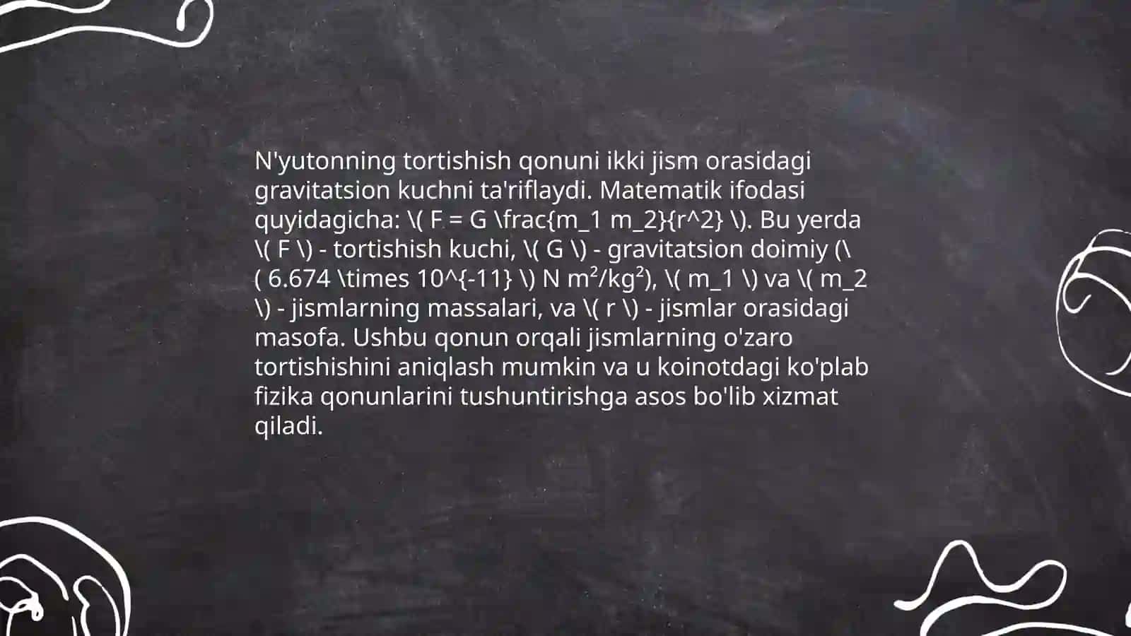 Nyutonning butun olam tortishish qonuni 4