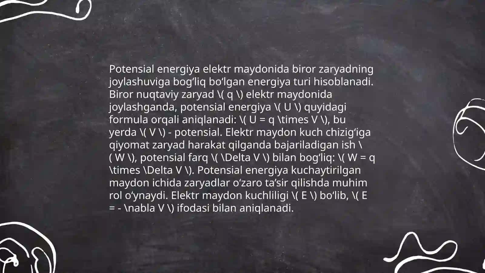 Elektr maydonning kuchlanganligi va potensiali 4