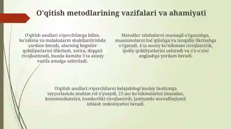 Metodlarning pedagogik mohiyati 4