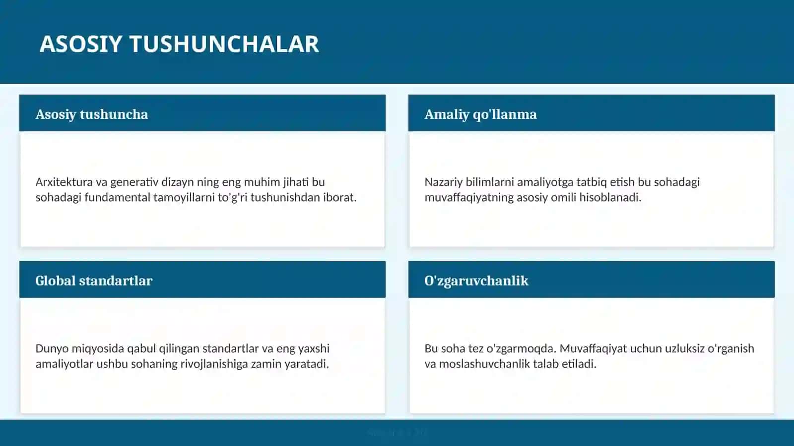 ARXITEKTURA VA GENERATIV DIZAYN 4