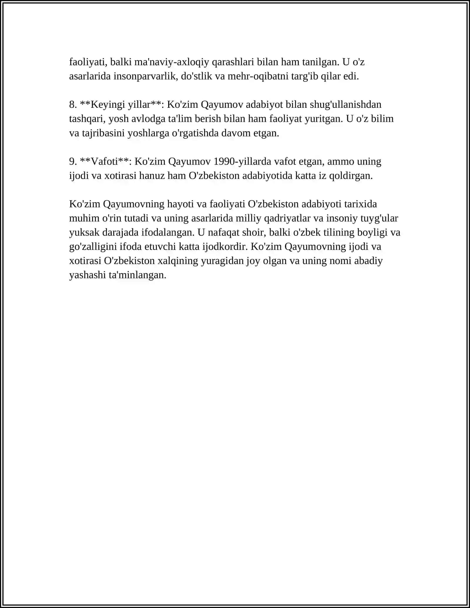 KOZIM QAYUMOV IJODI VA PEDAGOGIK FAOLIYATI 4