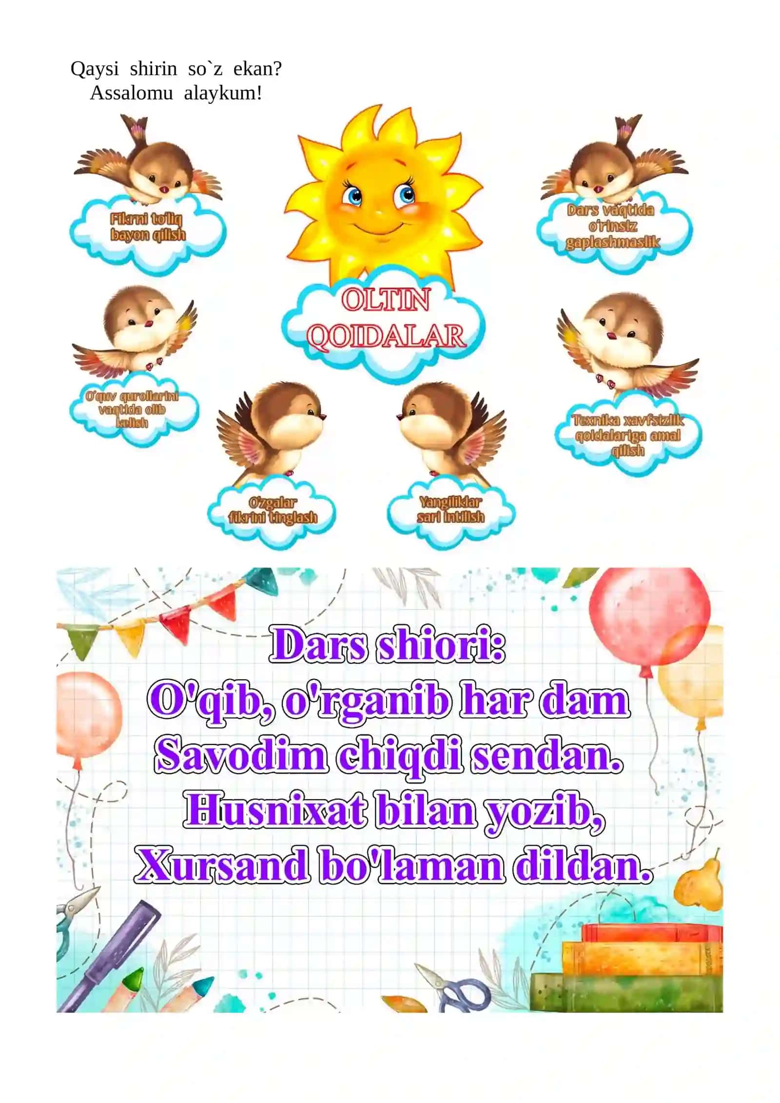 Harfiy ifodalar mavzusidagi  4-sinf Ona tili  fanidan dars ishlanmasi 4