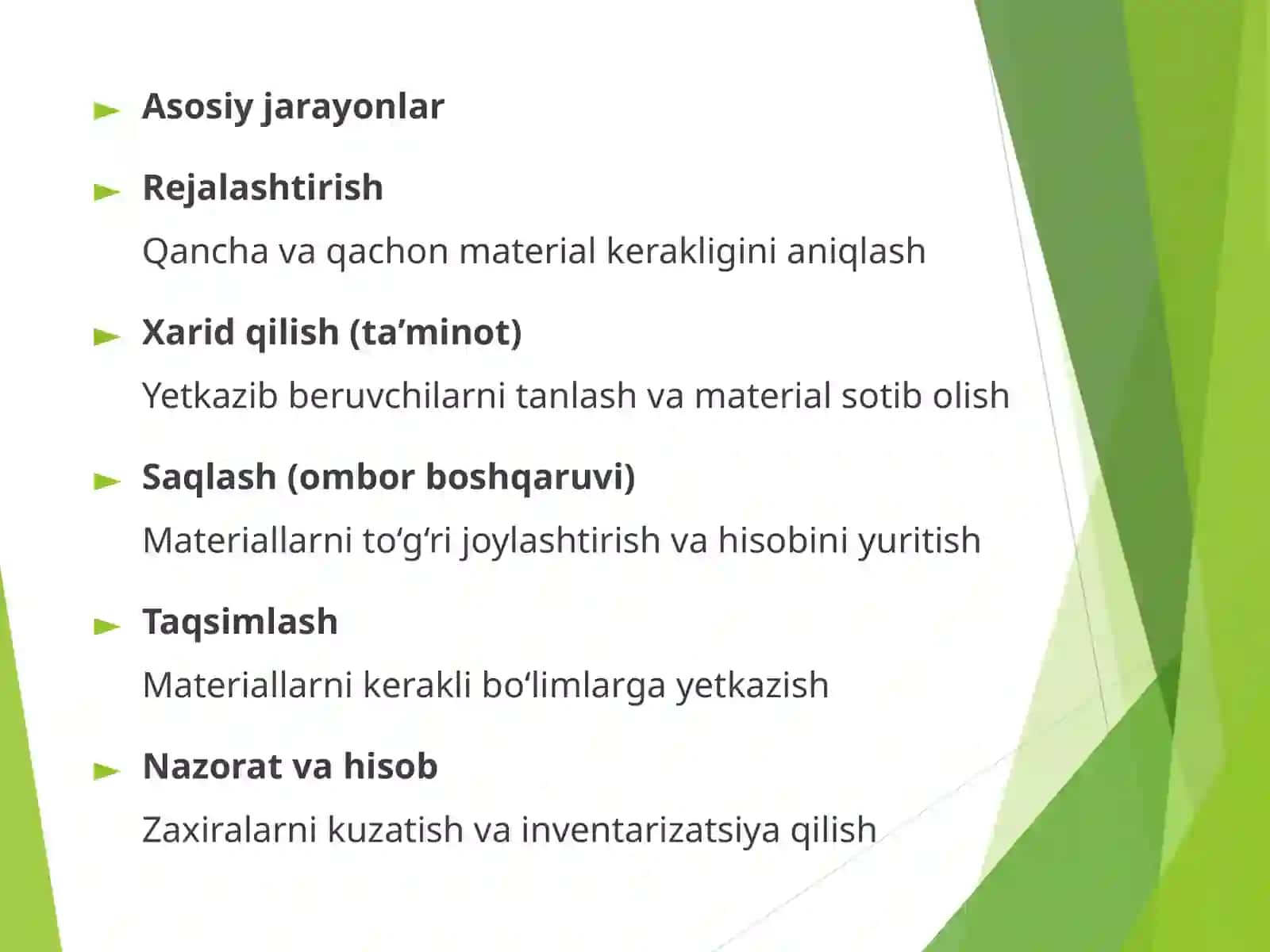 Materiallarni boshqarish jarayoni 4