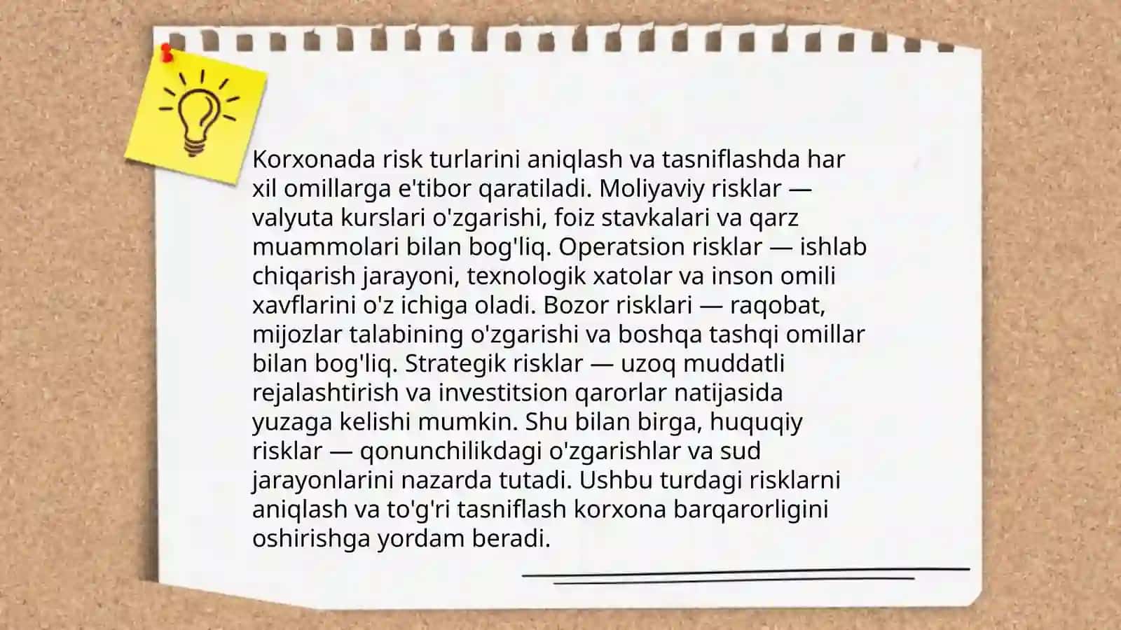 Risklarni boshqarish va uning korxona faoliyati samaradorligini oshirishdagi òrni 4